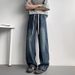 XXBRO Men's Summer Lyocell Blend Relaxed-Fit Jeans – Lightweight Breathable Straight-Leg Pants With Elastic Waist & Contrast Panels (M-3XL, Mid-Rise)_mkmklike.com