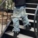 CUT-UP Doppelschichtige Patchwork-Baggy-Jeans Mit Doppelter Taille Für Damen Und Herren, Gerade, Lässige, Lockere Denim-Hose, Übergröße_mkmklike.com