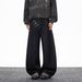 Korean Style Letter Print Jeans For Men - Streetwear Hip Hop Straight Leg Denim Pants (Black, S-3XL)_mkmklike.com