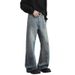 Men's Clothing & Archer0603 & Autumn/Winter New Trendy Cleanfit Fleece Lined Thick Jeans Basic Versatile Straight Leg Pants_mkmklike.com