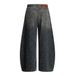 American Style Leopard Print Scimitar Jeans Men's High Street Vibe Trendy Washed Vintage Loose Fit Wide Leg Pants_mkmklike.com
