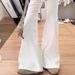 White Flared Jeans Women, 2025 Summer New Style, Suitable For Petite Pear-shaped Figures, Plus Size, Not Tight-fitting,_mkmklike.com