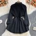 Women's Clothing Retro High End Short Vest Layered Denim Shirt Skirt Two Piece Suit_mkmklike.com