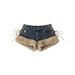 Women's Faux Fur Trim Denim Shorts, Y2K Lace-Up Side Low Waist Distressed Jean Shorts, Casual Club Party Streetwear Hot Pants For Daily Outdoor Wear_mkmklike.com