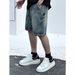 Men's Summer Trendy Low Waist Denim Shorts Relaxed Casual Five Point Pants Blue Slight Stretch Machine Washable_mkmklike.com