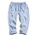 Men's Clothing Summer Hong Kong Style Ripped Jeans Men's Large Size Skinny Beggar Pants Fat Man Harem Pants Trendy Nine Point Pants_mkmklike.com