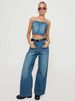 K Fashionable Retro Wide Leg High Waist Loose Slimming Straight Leg Street Jeans_mkmklike.com