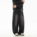 Men's Clothing Retro Washed Silhouette Jeans For Men Trendy Brand Loose Long Pants Spring New Split Structure Scimitar Style_mkmklike.com
