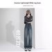 Women's High-waisted Wide-leg Jeans, Spring-summer Thin Style, 2025 New Model, Petite Retro Slim-fit Straight Pants_mkmklike.com