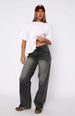Women's Clothing High-Waisted Wide-Leg Jeans Extra Long Style For Spring/Autumn Regular Fit Solid Polyester_mkmklike.com
