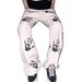 American High Street Palm Print White Men's And Women's Hip-Hop Trendy Brand Versatile Loose Slightly Flared Pants Jeans_mkmklike.com