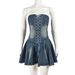 Women's Clothing Hot Style Zipper Lace Up Chest Wrap Sexy Hot Girl Denim Short Lotus Leaf Skirt_mkmklike.com