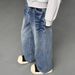 Men's Clothing Trousers Youth Trend Spring And Autumn Denim Zipper Retro Rivet Washed Lightning Straight Jeans Regular_mkmklike.com