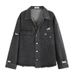 Autumn Winter New Men's Denim Jacket With Turn-down Collar, Loose Fit, Long Sleeve, Trendy Fashion Buttoned_mkmklike.com
