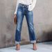 Factory direct sales 23 years of foreign trade, European and American cross border new style urban casual washed women's straight denim pants 3203_mkmklike.com