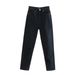Women's spring new loose version of denim trousers high waisted loose casual jeans_mkmklike.com