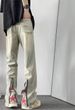 Old Jeans Men's Spring And Autumn American Vibe High Street Loose Straight Pants Niche Design Zipper Pants_mkmklike.com