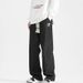 Men's Clothing Straight Leg Jeans, Spring Versatile Loose American High Street Casual Letter B Long Pants_mkmklike.com