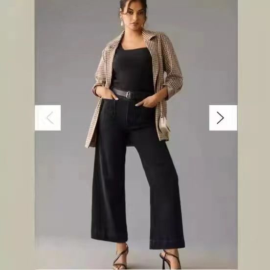 Women's Clothing Jeans Casual Pants With Shadow Blue Wash_mkmklike.com