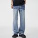 Lightning Burst Pattern Washed Jeans Men's American High Street Tied Flower Washed Trousers_mkmklike.com