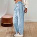 Women's Clothing Retro Banana Pants Loose Machete Trousers Wide Leg Pants Mid Waist Straight Jeans For Women_mkmklike.com