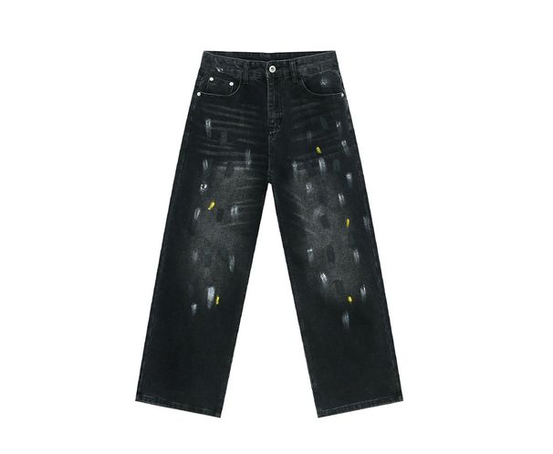EF JEANS | 2025 New Product, American Trend Graffiti Paint Old Washed Jeans Wide-leg Pants_mkmklike.com