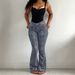 High Waisted Blue Ripped Frayed Hem Flared Jeans for Women Stretch Washed Distressed Slimming Tear Toothed Denim_mkmklike.com