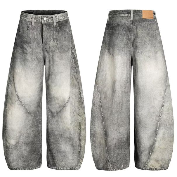 Unisex Japanese Streetwear Denim Pants - Loose Fit Comfortable High Waisted Trousers For Women & Men, Vintage Aesthetic_mkmklike.com