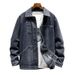 Large Size Men's Clothing Plus Fat Plus Size Denim Jacket Jacket Men's Trendy Brand Badge Lapel Denim Jacket Men's Clothes_mkmklike.com