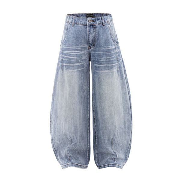 Fit Denim Scimitar Men's Punk Street Style Vintage Washed Loose Wide-Leg Casual Versatile Long Pants_mkmklike.com