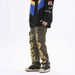 Men's Camo & Graffiti Print Streetwear Jeans – Oversized Hip-Hop Fit, Urban Military Aesthetic (6 Sizes, Washed Green, High-Street Fashion Statement)_mkmklike.com