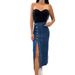Women's Clothing Cross Border Women's Clothing Button Irregular Slit Half Length Denim Skirt High Waist Sexy Slim Hip Skirt Spot_mkmklike.com