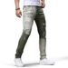 Men's Slim Fit Jeans – Trendy Khaki & Army Green Casual Pants, Comfortable Cotton Denim, Straight Leg Trousers For Everyday Wear_mkmklike.com