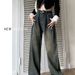 Fleece-Lined Cement Gray Vintage Pleated Wide-Leg Jeans For Women High Waist Loose Slimming Autumn Winter Petite_mkmklike.com