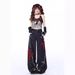 Rock-punk Ripped Straight Wide-leg Jeans For Women, New Spring Style, High-waisted, Loose, Embroidered, With A Draping_mkmklike.com