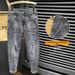 High End Slim Straight Leg Men's Jeans Stretchy Trendy Smoky Gray Printed Trousers For Spring Autumn Versatile Washed Look_mkmklike.com
