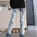 Men's Clothing Hiphop Stacked Street Rock Hip Hop High Street Multi Pocket Fit Casual Heavy Flared Jeans_mkmklike.com
