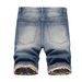 Retro Men's Cropped Jeans Distressed And Ripped Slim Fit Straight Leg mid Rise Trendy Summer Hot Selling Pants_mkmklike.com