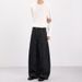 Men's American Vintage Bamboo Texture Curved Hem Baggy Cargo Pants Asymmetric Design Jeans_mkmklike.com