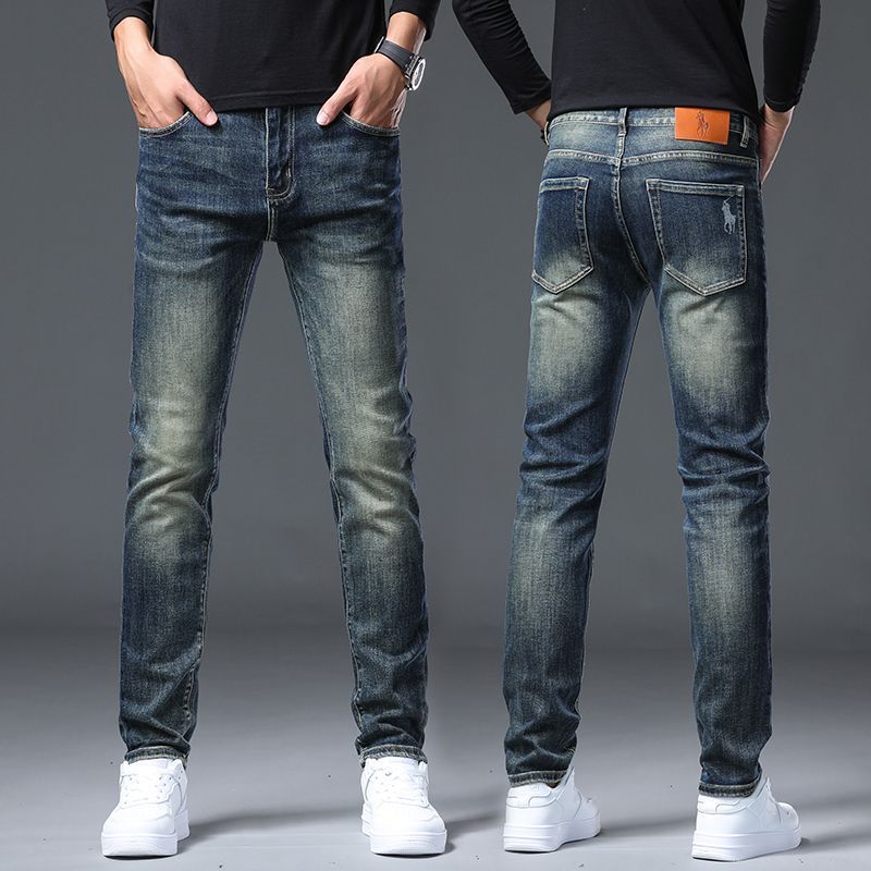 Autumn And Winter New Blue High-end Jeans Men's Autumn Loose And Versatile Straight Leg Pants Casual Long Pants_mkmklike.com