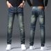 Autumn And Winter New Blue High-end Jeans Men's Autumn Loose And Versatile Straight Leg Pants Casual Long Pants_mkmklike.com