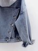 K New Women's Short Fashion Hooded Denim Jacket With Large Pockets Casual Top_mkmklike.com