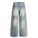 Punk Washed Gradient Denim Wide-Leg Street Style Men's Vintage Distressed Loose Casual Straight Pants_mkmklike.com