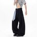 Unisex Oversized Wide-Leg Distressed Denim Jeans Asymmetrical Hem Detachable Waist Scarf S-3XL Men's Clothing_mkmklike.com