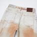Men's Color Gradient Jeans Distressed Spray Paint Graffiti Loose Straight Leg Wide Leg Trendy Casual Pants_mkmklike.com