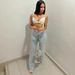 Women's Clothing Women's Casual Straight Leg Jeans Trendy Rhinestone Patchwork Style Denim Jeans For Formal & Casual For Women_mkmklike.com