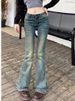 K Spicy American Style Vintage Denim Micro Flared Pants For Women, New Low Rise Slim Fit And Stretchy Flared Pants_mkmklike.com