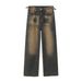 EF JEANS | 2023 Autumn And Winter New Retro Washed Drape Loose Jeans Men's Black Straight Wide-leg Pants_mkmklike.com