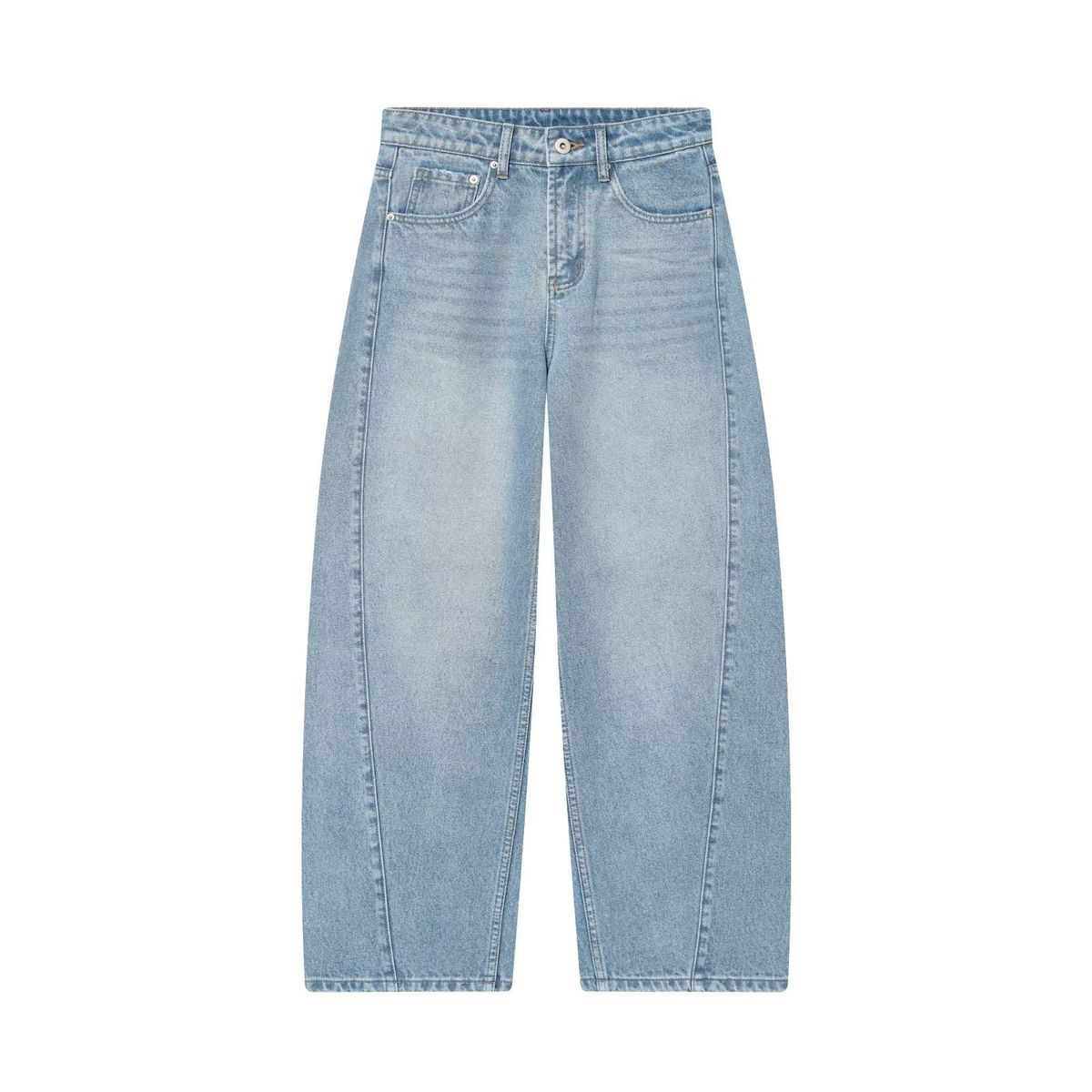 Women's Classic High Waist Relaxed Straight Jeans - Vintage Denim Pants With Button Details, Comfortable & Stylish (Blue, Light Blue, Dark Blue)_mkmklike.com