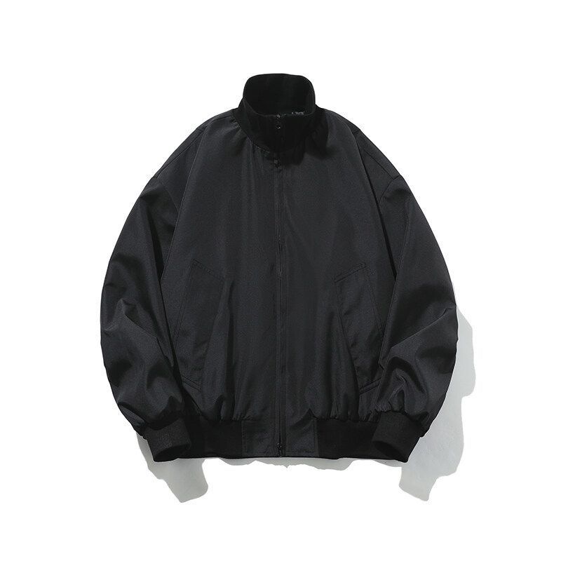 American Retro Oversized Bomber For Men, Spring New Trendy Brand Stand Collar Baseball Jacket Short Top_mkmklike.com